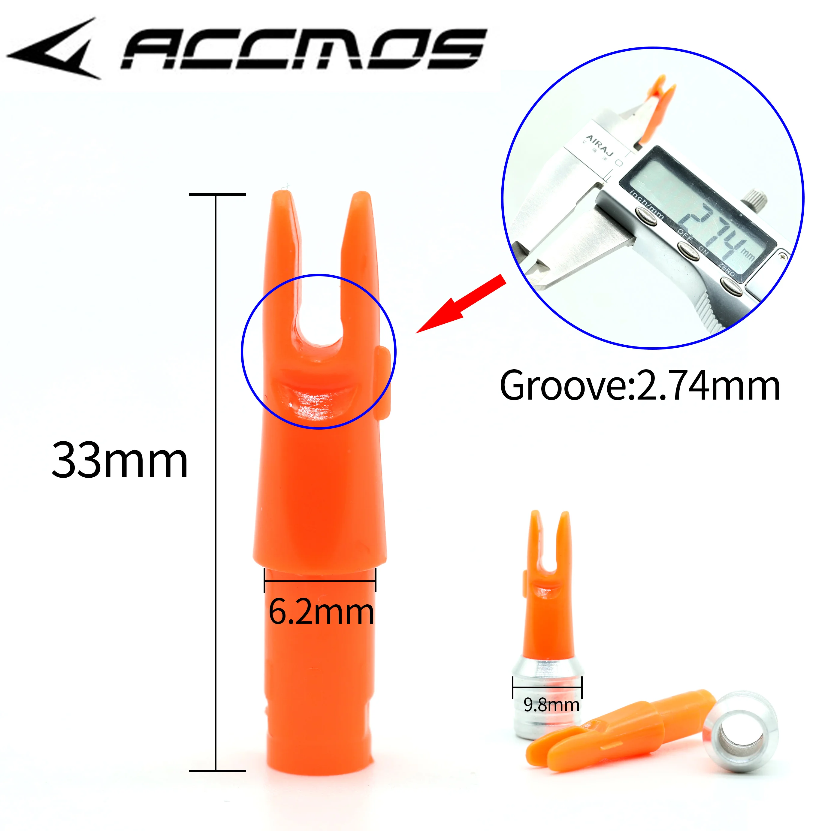 50pcs 3D Internal Insert Nocks and Bushings for Archery Arrow shaft ID6.2mm/ID8mm/ID9.8mm Arrow DIY Archery Accessory