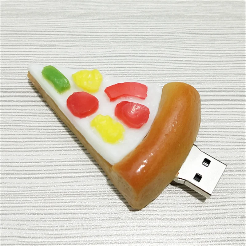 Мультфильм еда флешки пиццы usb флэш-накопитель 4 Гб 8 г 16 Гб 32gbe 64 Гб карта памяти, Флеш накопитель персонализированный usb2.0 Стик подарок для ребенка