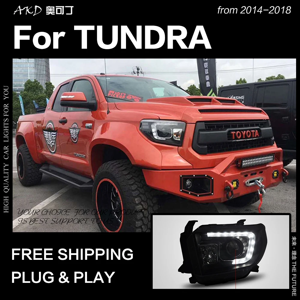 AKD автостайлинг для Toyota Tundra фары 2014 2018 новые светодиодный ные DRL Биксеноновые