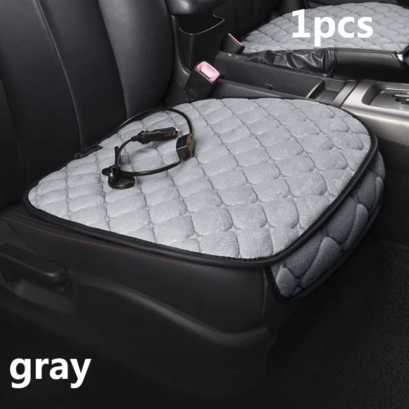 Square gray -1-FC Автомобильная грелка 12 В, автомобильное сиденье, зимний грелочный чехол, грелка для сиденья, зимняя подушка, защита для автомобильного сиденья, зимний чехол - Название цвета: Square gray -1-FC