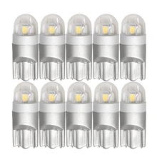 10x T10 W5W Автомобильный светодиодный Signa лампы Интерьер светильник 12В Супер яркий Авто/поворота для мотоцикла Купол Чтение багажник Чемодан Лампа Белый 2SMD