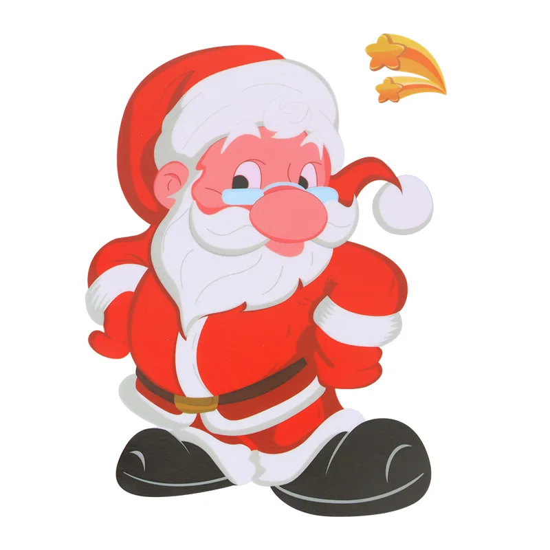 1pcs Sticker Рождественская Снежинка, наклейка на окно, Санта Клаус, Рождественское украшение для дома, рождественские украшения, новогодний декор, Navidad - Цвет: 1pcs Sticker