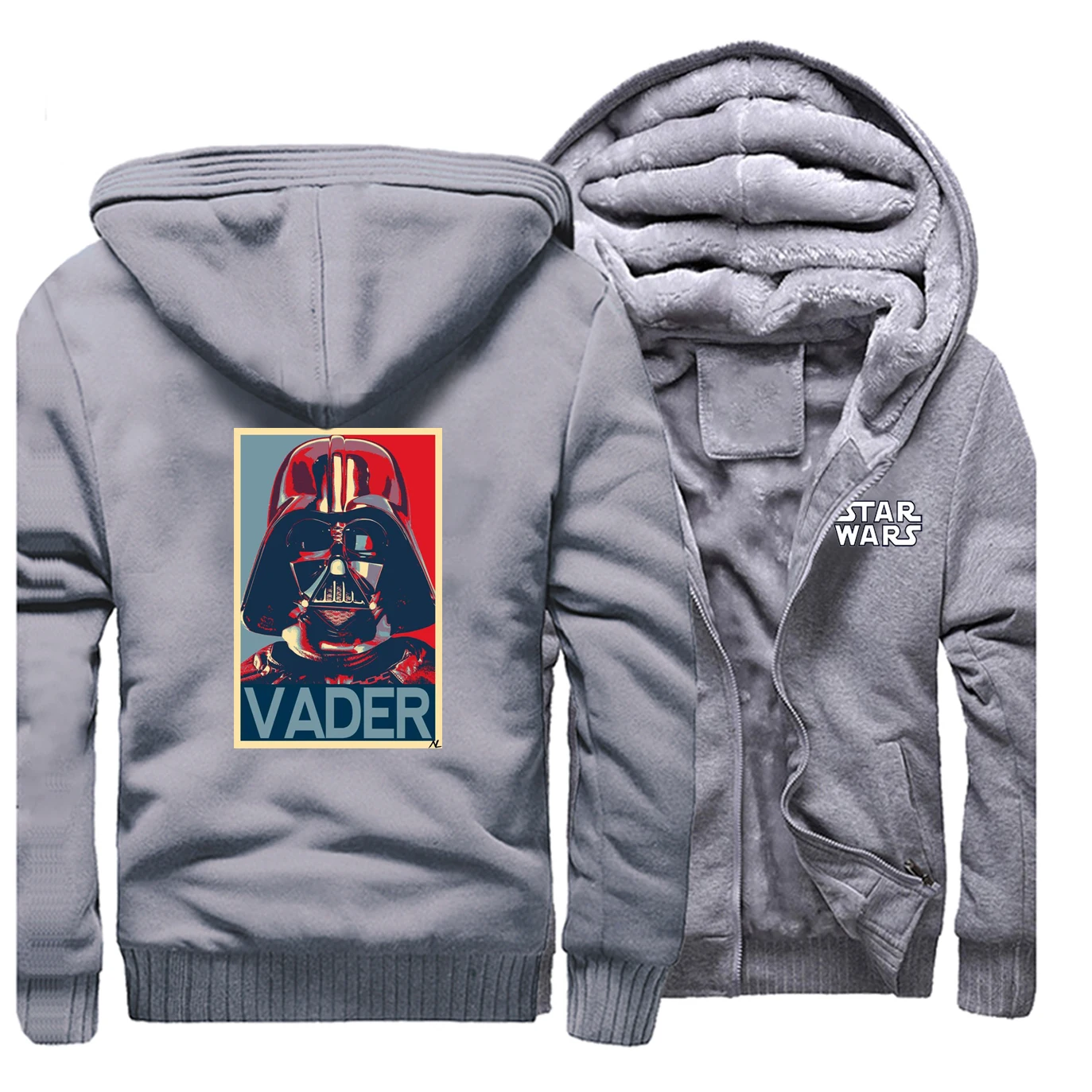 Darth Vader Star Wars Stormtrooper Funny Men print hoodie New Fashion Hip Hop Pullover Winter Jacket Sweat Homme Coats - Цвет: Gray