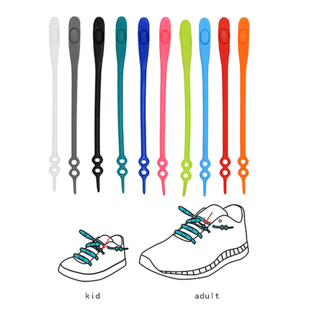 14pcs/pack Waterproof Rubber lazy Slip On Tieless shoelaces with unique design Shoes Accessories for running shoes