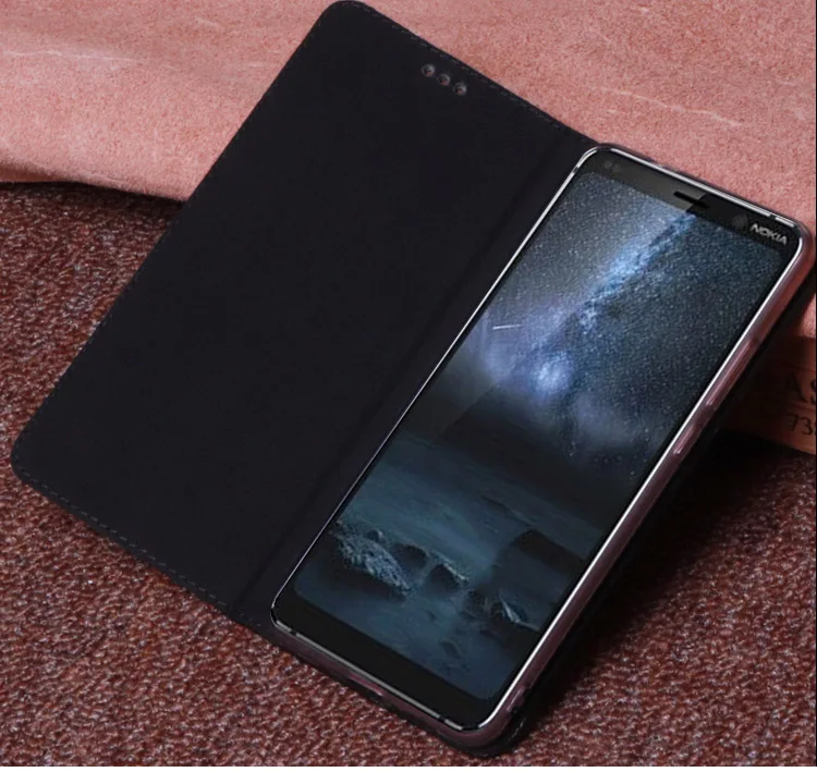 Чехол-книжка из натуральной кожи для Nokia 9 PureView, магнитный чехол s, кожаный чехол для телефона, чехол s Fundas