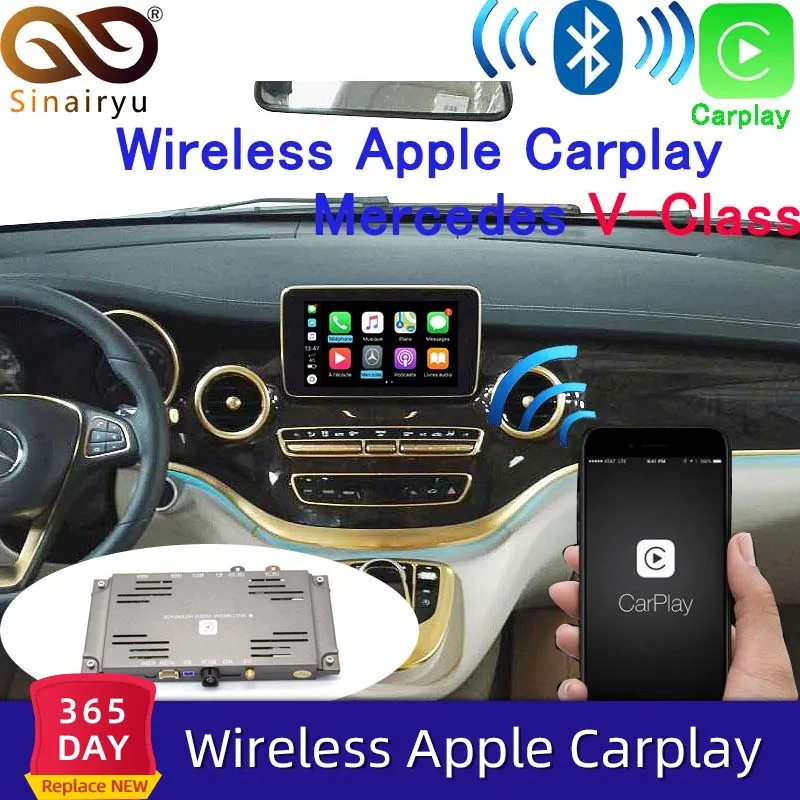 Sinairyu Aftermarket мультимедиа Mercedes V-Class Беспроводной OEM Apple Carplay Модернизированный 2015-2018