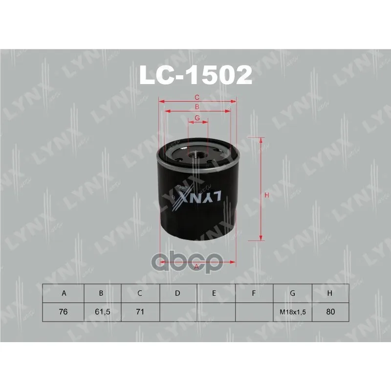 Фильтр Масляный Opel Astra G, H, Vectra B,C, Omega B, Corca C, Zafira(Long Life С 00-) LYNXauto арт. LC1502