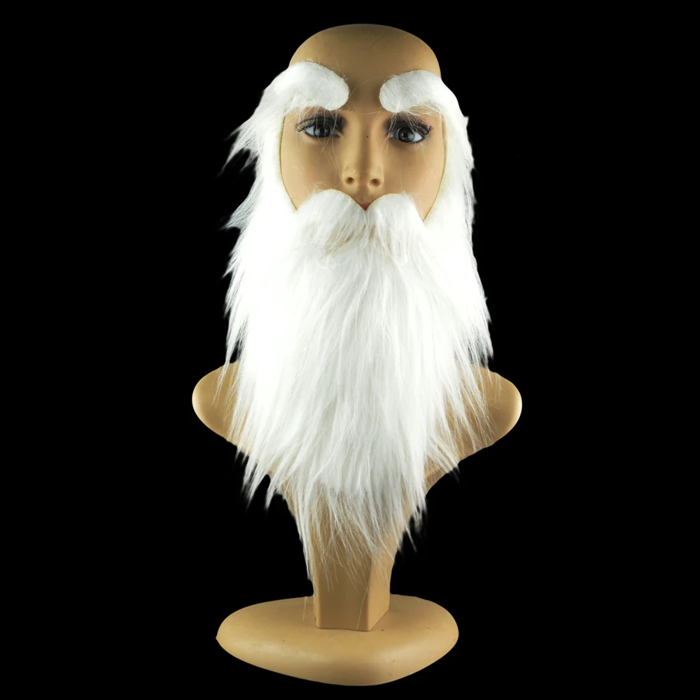 Party performance props Santa Claus white beard white eyebrows fake Beard Set Christmas Hallowee Xmas Party Decoration