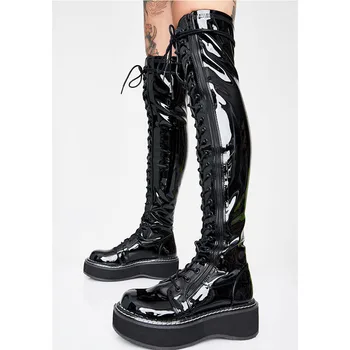 

Brand New Design Customized Boot Plus Size 47 Cool Chic Platform Cosy Heels Over The Knee Women Shoes Boots Female