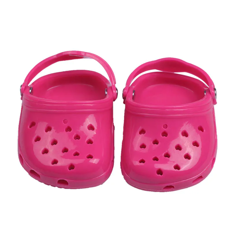Doll Clothes Shoes Hole Sandal Plastic Shoes Fit 18 Inch American Dolls And 43cm Baby New Born Doll Our Generation Gift For Girl doll shoes barbie doll clothes