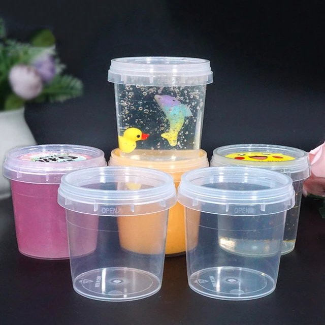 Boxi 10/20pcs/Lot 150ml Slime Box Plastic Slime Container Transparent  Storage Box With Lids For Fluffy Clear Crystal Slime - AliExpress