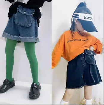 

2020 new wholesale girls denim shorts with bag spring summer fashion girls shorts 4-10t C907