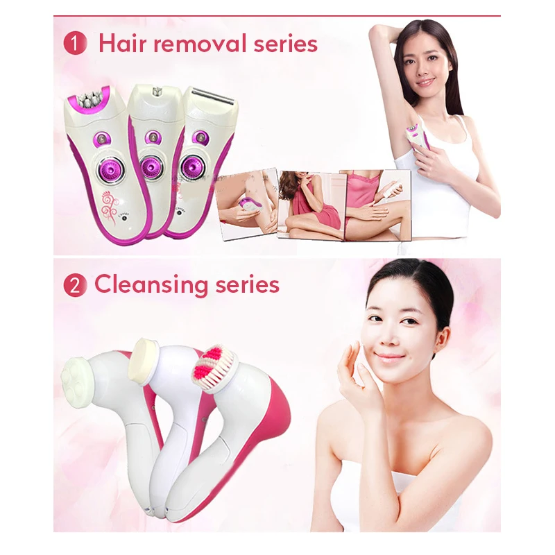 Kemei Lady 6 в 1 Многофункциональный Эпилятор инструмент для чистки лица аккумуляторная беспроводная Женская бритва для удаления волос KM-3066 EU