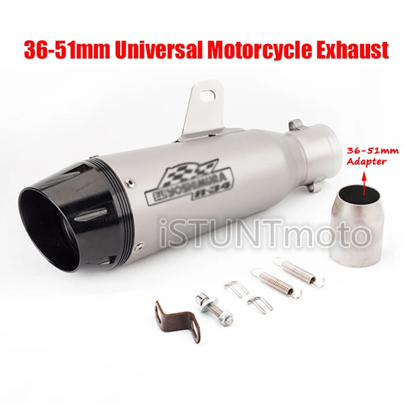 Универсальный мотоцикл Yoshimura выхлопная труба модифицированный скутер из нержавеющей стали 36-51 мм глушитель труба для NINJA400 Z250 Z1000 R3 - Цвет: D
