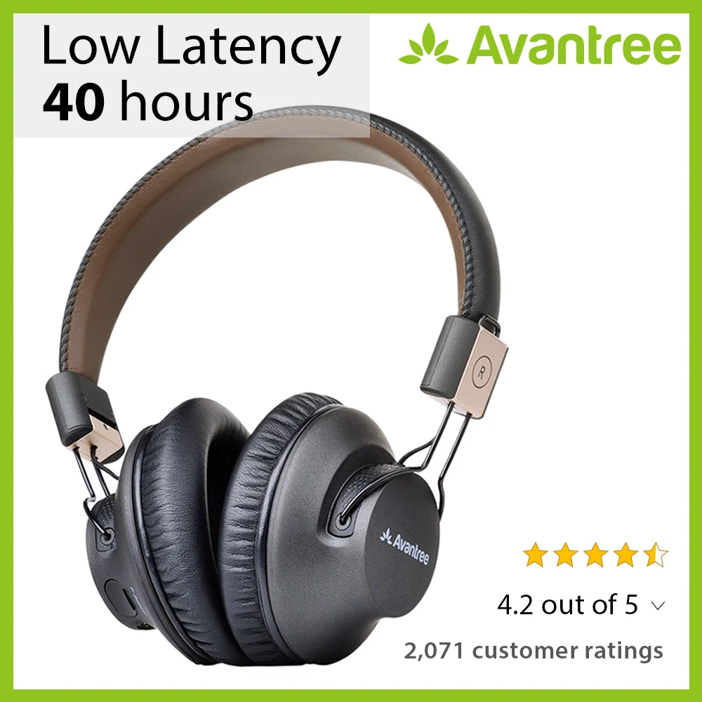 Ceny Avantree 40 hr APTX krótki czas oczekiwania słuchawki bezprzewodowe do oglądania telewizji, wygodny składany zestaw słuchawkowy Bluetooth z mikrofonem