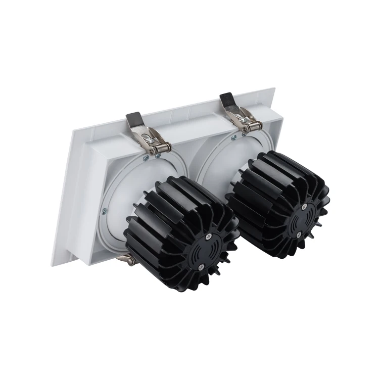 LukLoy LED 2Heads Grille Downlight Hotel Mall Large Office Embedded Down Lights Home Living Room Spotlight TV Wall Spot Light