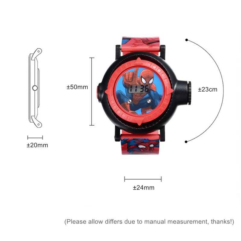 Original MARVEL Spider-man projection LED digital children cool cartoon Watch Best kids birthday gift Disney 81018 good time toy