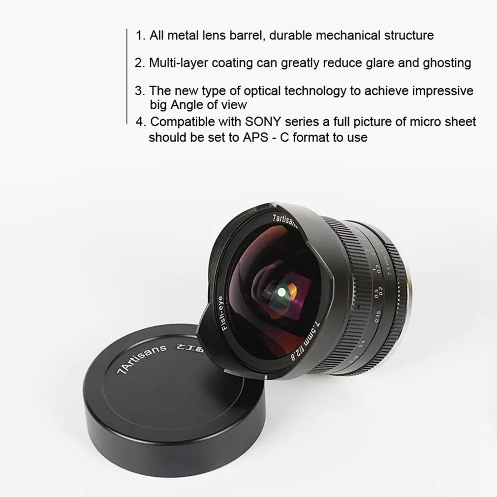 

7 artisans 7.5mm F2.8 Prime Lens to All Single Series for SONY for Canon for Fuji for M43 Cameras Accessories