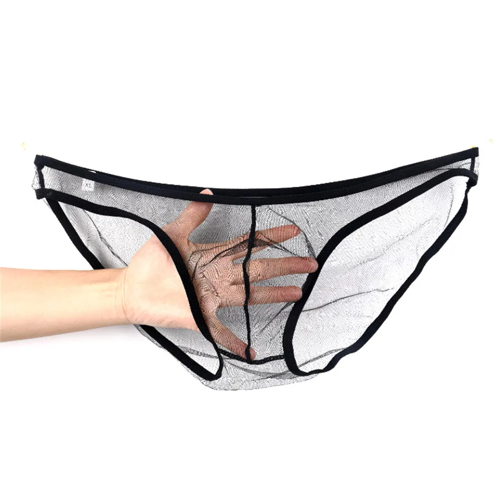 Прозрачные трусы брифы мужские прозрачные ультратонкие сексуальные с низкой