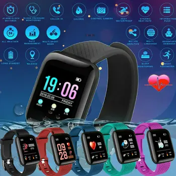

New Smart For Men Wmen Watch Bracelet Heart Rate Blood Fitness Tracker Waterproof For Android IOS