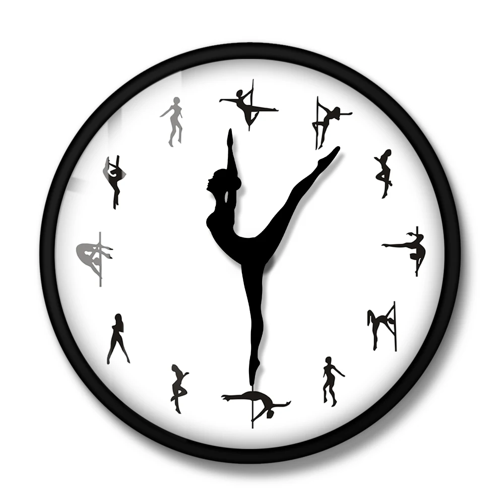 Pole Dancers Wall Clock Wall Clock Metal Frame  