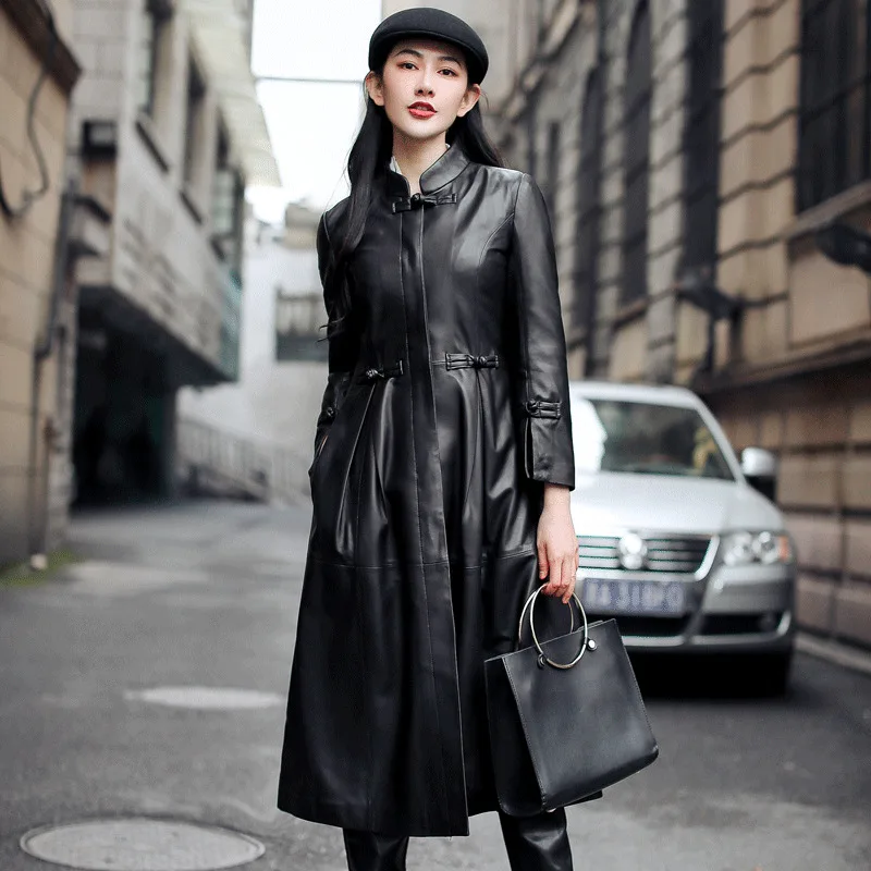 

Real 100% Sheepskin Coat Female Genuine Leather Jacket 2020 Autumn Jacket Women Long Trench Coats Casaco Feminino MY3947 s