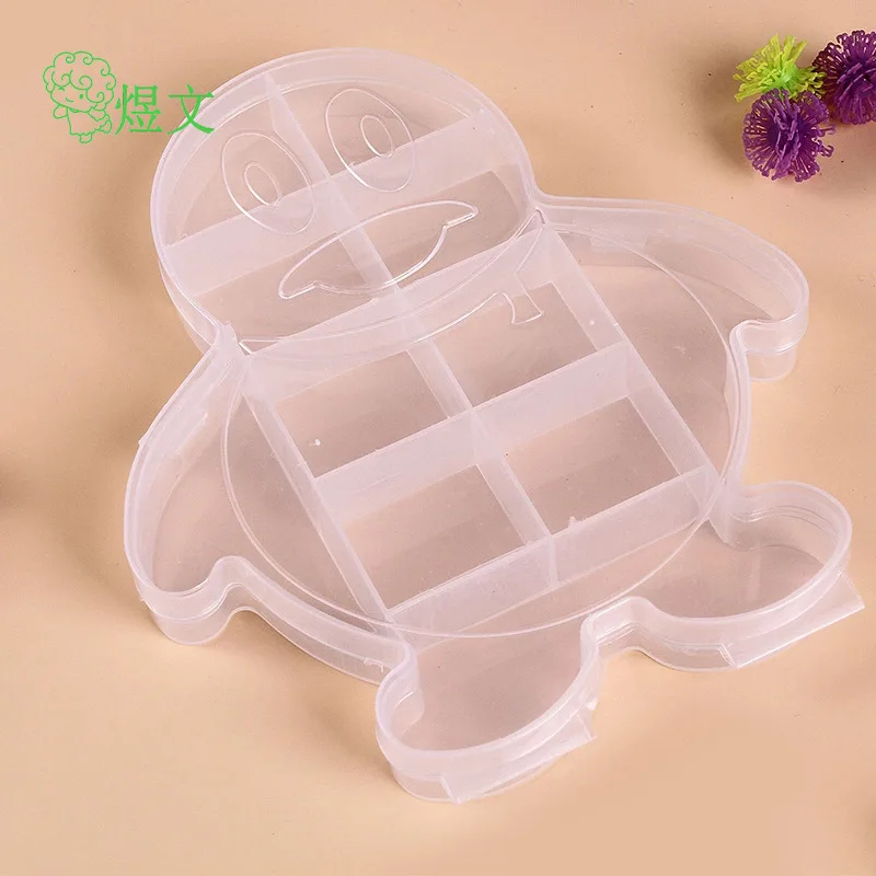 

Penguin PP plastic transparent storage box DIY toy box Jewelry box Rainbow ring rubber ring special storage box