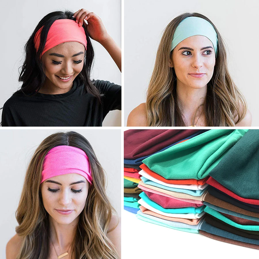 Banda para la cabeza de algodón para mujer, turbante liso de punto retorcido, accesorios para la cabeza anudados