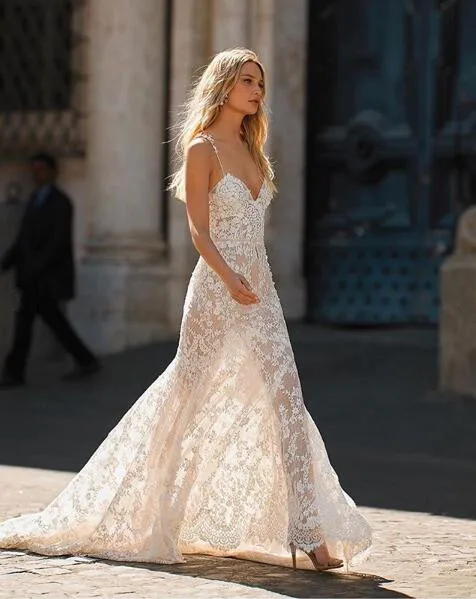 Vestido Novia, сексуальное свадебное платье русалки, подвенечные Свадебные платья с длинным шлейфом, кружевные аппликации, большие размеры, свадебное платье невесты