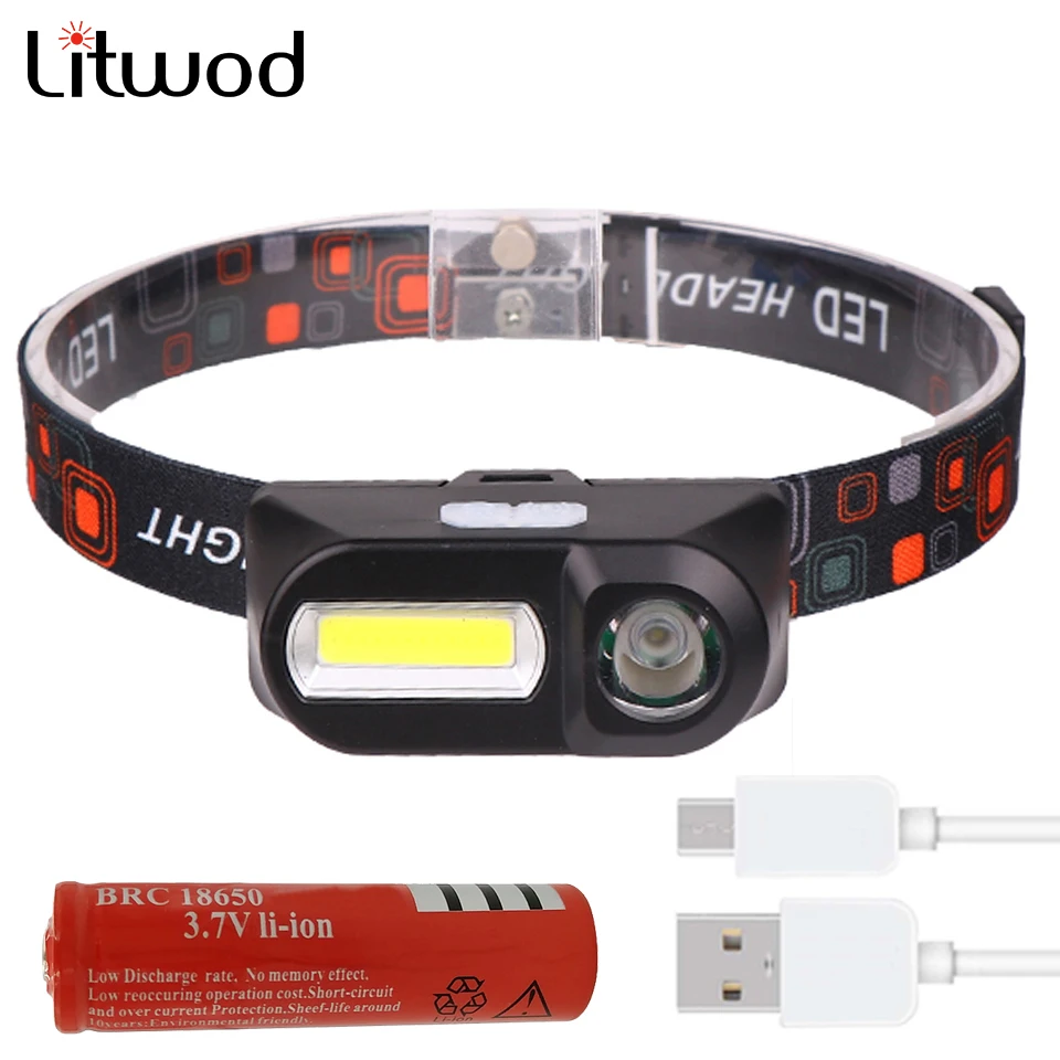 

Sensor Led Headlamp Fishing Headlights Head Flashlight Outdoor 18650 Battery Bulbs Q5 Lithium Ion Camping Cycling Portable Light