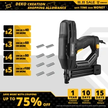 Deko novo dket01/02 agrafador elétrico grampeador ferramentas elétricas arma de grampo de móveis para quadro com grampos e madeira, pistola de pregos