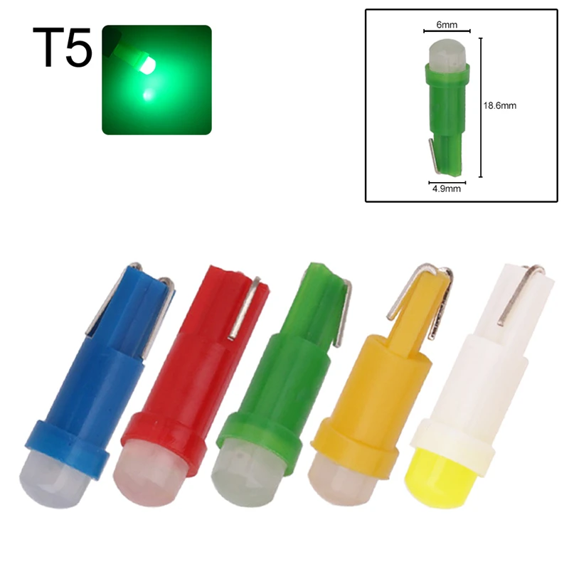500 шт. инструментальный светильник T5 T3 T4.2 T4.7 B8.5 1 SMD СВЕТОДИОДНЫЙ Керамический автомобильный боковой клиновой датчик приборной панели лампа DC12V - Испускаемый цвет: T5