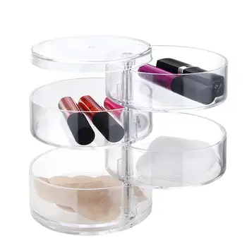 

Crystal Acrylic Cosmetic Organizer Clear Makeup Jewelry Cosmetic Storage Display Box Acrylic Case 4 layer Lipstick Case Box