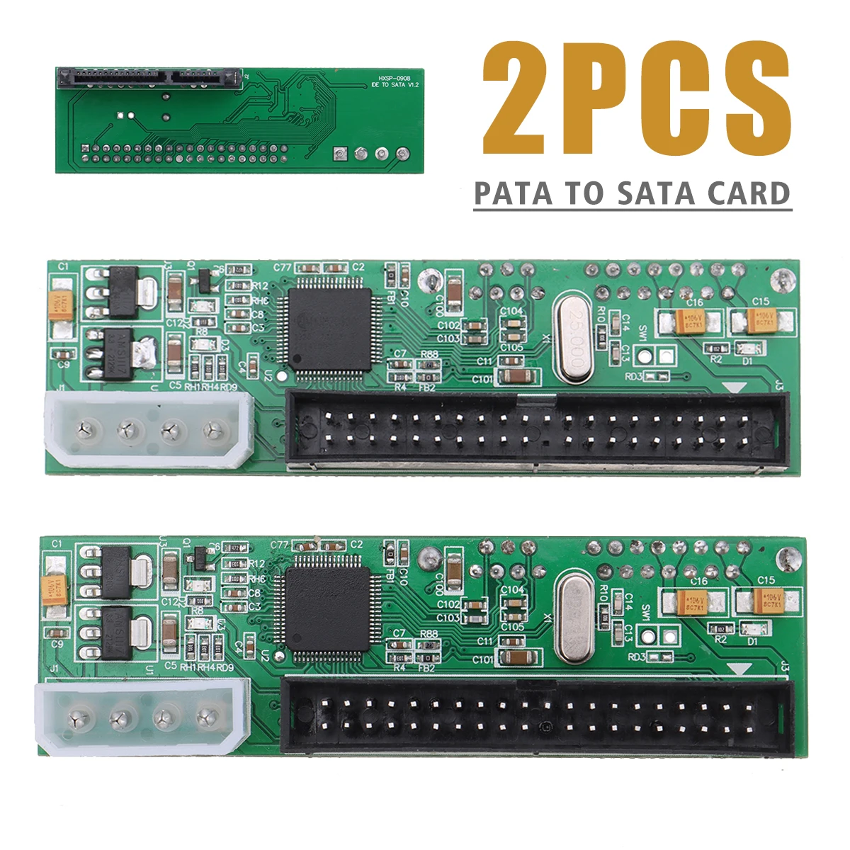 2X 3.5 HDD Parallel to Serial ATA Converter 40 Pins Hard Drive Adapter