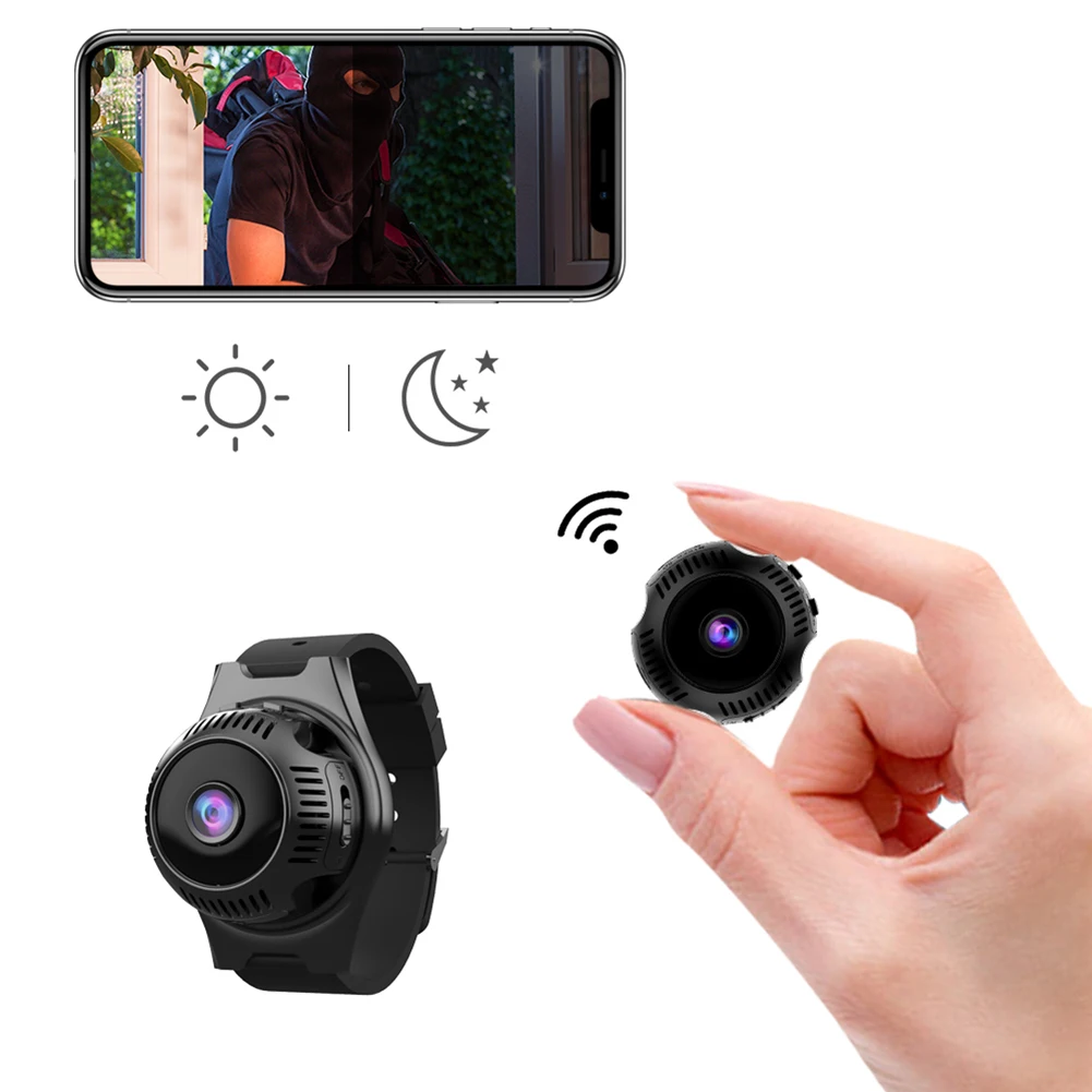 

Mini Sport Action Camera HD1080P WiFi Waterproof wide-angle lensesWireless Infrared Night Vision Shooting Smart Watch Camera