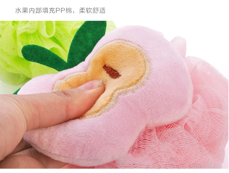 Цветной фруктовый моделирующий мочалка, полотенце для ванной, банное полотенце, милое Сетчатое губчатое банное полотенце