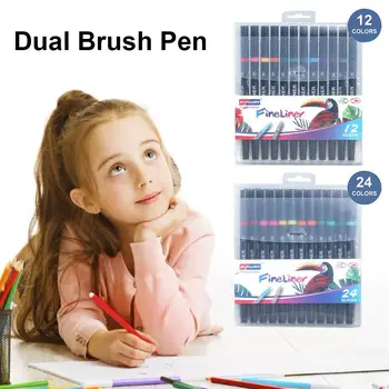 

12 24 Pcs Colorful 0.4mm Neutral Marker Pen Fineliner Pens For School Office Pen Set Kawaii Ink Pen Art Supplies