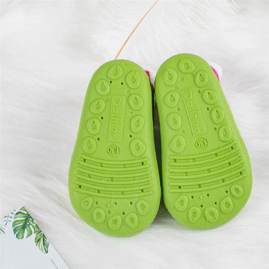 Baby shoes newborn kids non-slip socks baby shoes  soft rubber soles baby shoes girls rainbow stripes toddler boys shoes 35A15 (2)