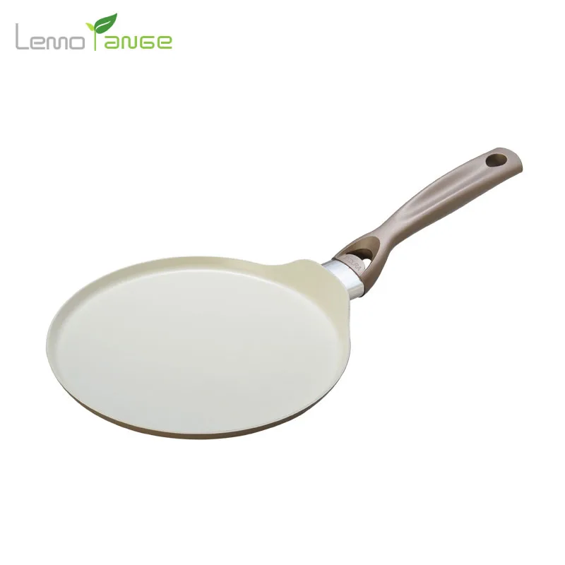 

Ceramic Coating Frying Pan Lemorange Pancake Egg Non-stick Iron Crepe Pan General Use For Gas And Induction Cooker TQQ0103