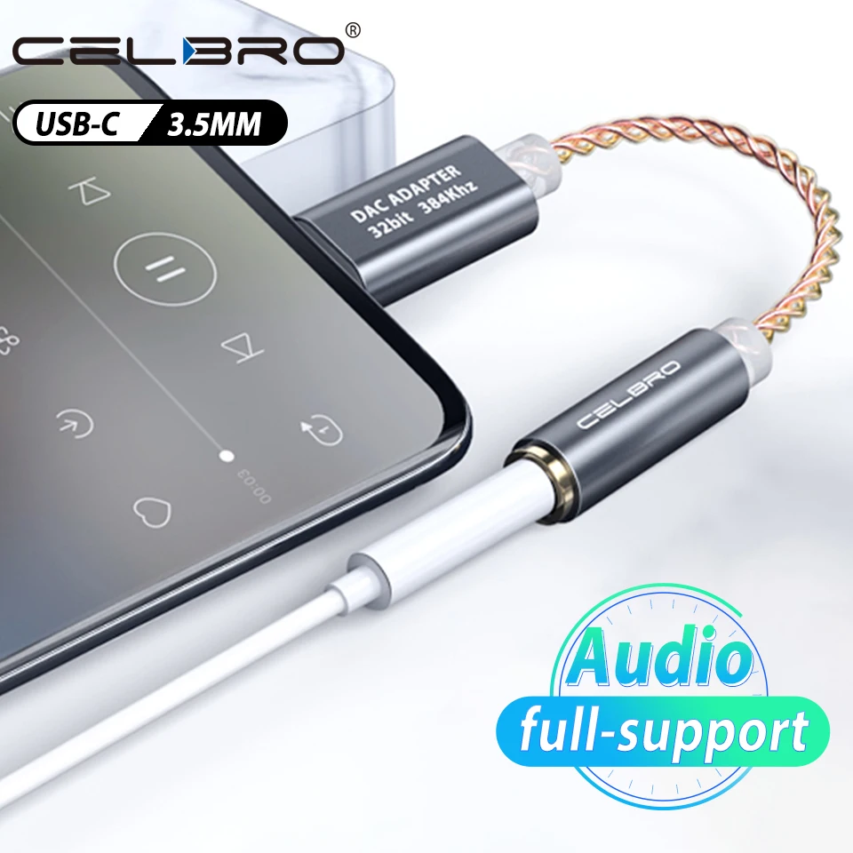 Усилитель для наушников Celbro Hi Fi DAC аудиоадаптер Type C 3 5 мм to3 чип телефонов Android ПК Mac
