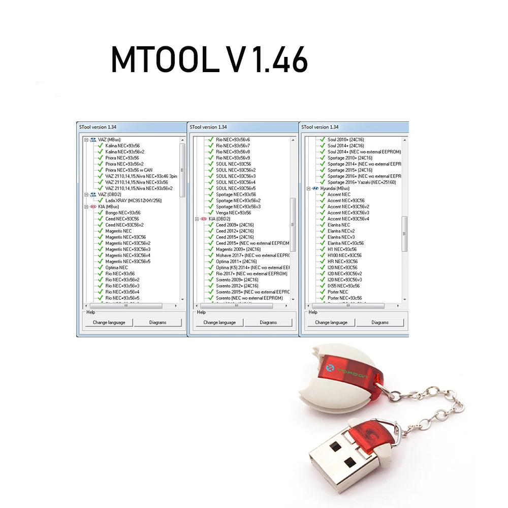 MTool V1.4 6 Отрегулируйте изменение пробега автомобилей OBD M-BUS, программист, инструмент для коррекции пробега, программное обеспечение и адаптер