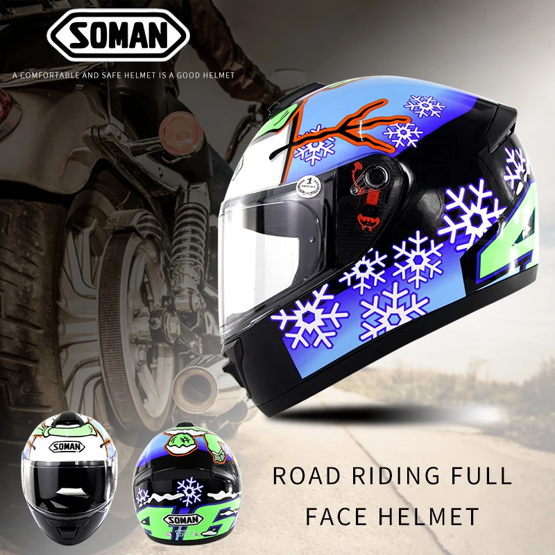 Soman полный уход за кожей лица мотоциклетный шлем Мотокросс Шлем КАСКО Capacetes de Moto DOT утверждения SM962