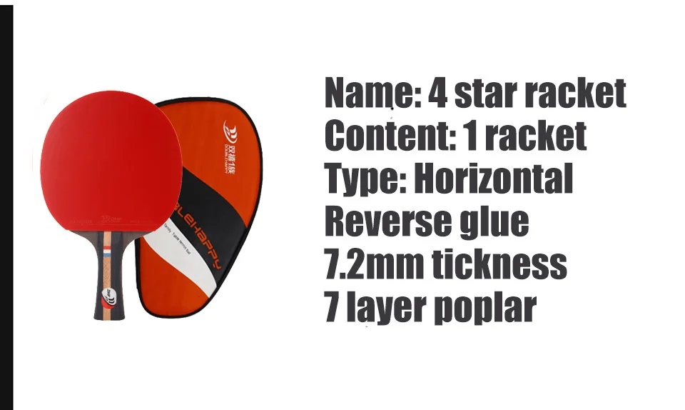 Ракетка для настольного тенниса готовая ракетка 4 звезды быстрой резиновой атаки