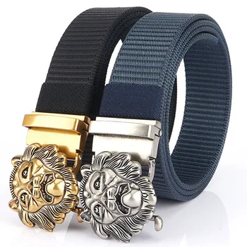 

Men's Belt New Nylon Leather Belt Toothless Leather Belt Male Waistband Suitable for:28''-46'' Toothless Buckle Belt