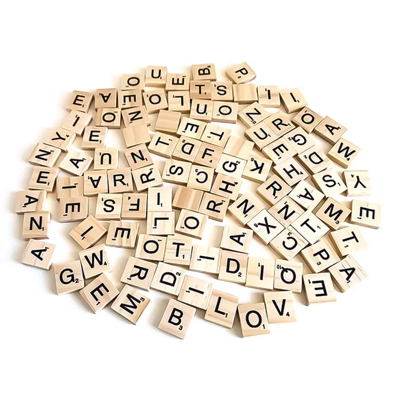 Игрушки 100 шт./упак. креативная Новинка деревянная плитка Scrabble цветные буквы цифры для рукоделия деревянная игрушка с алфавитом