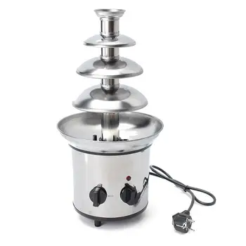 

New Four-layer Chocolate Fountain Machine European Standard 220V Stainless Steel Mini Small Chocolate Waterfall Machine with Eng