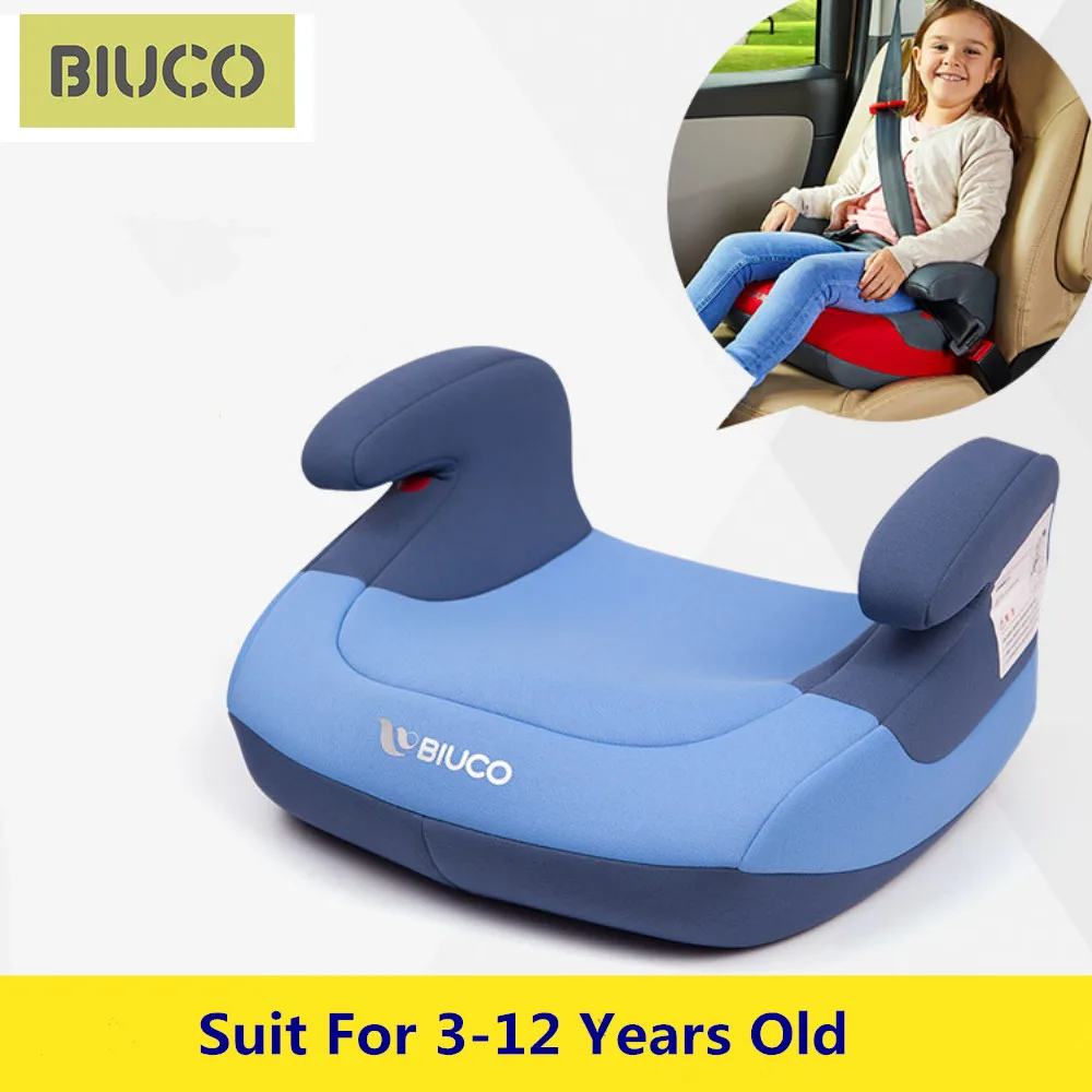 new Backless Booster Car Seat Increase Pad Universal Child Car Safety Seats Increase 12CM Suit For 3-12 Years Old fast delivery