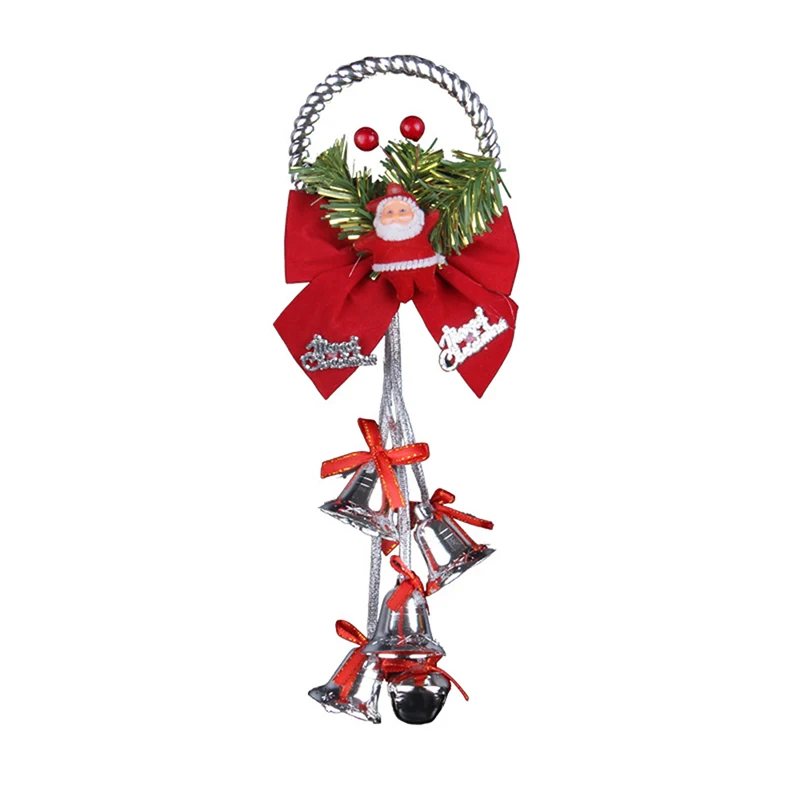 New Year Christmas Tree Ornaments Christmas Bells Santa Claus Jingle Bells Snowman Elk Metal Hanging Christmas Party Decoration