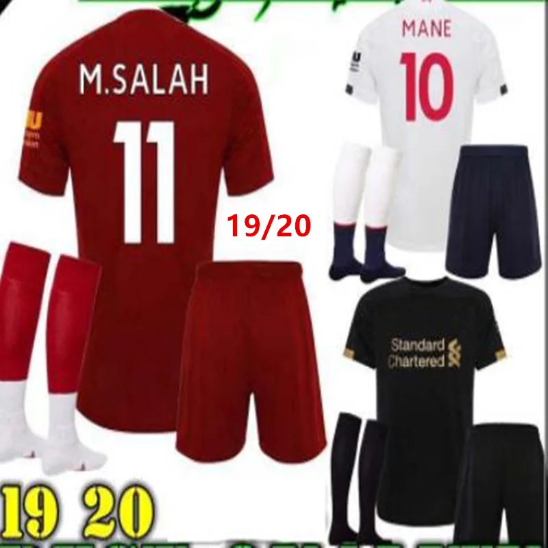 

2019 liverpooling adult suit + socks Soccer Jersey home Black goalkeeper M.SALAH MANE 19 20 men kit Football shirt