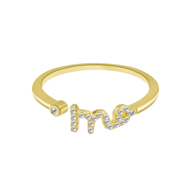 Gold Silver Color Zodiac Rings for Women Men Personality Trendy Zircon 12 Constellations Rings Friendship Jewelry Gift